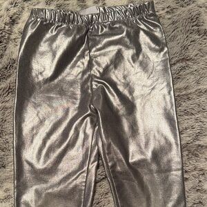 Kids Silver Metallic Zara Leggings